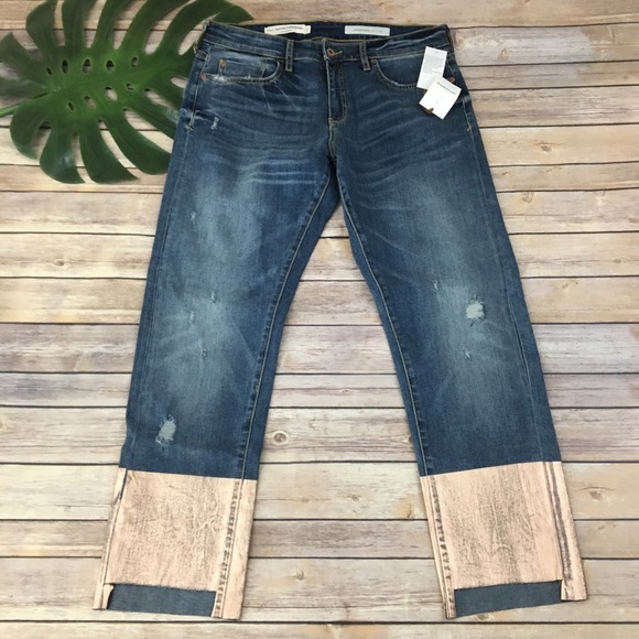 Pilcro rose gold coated crop boyfriend jeans - Picture 2 of 8